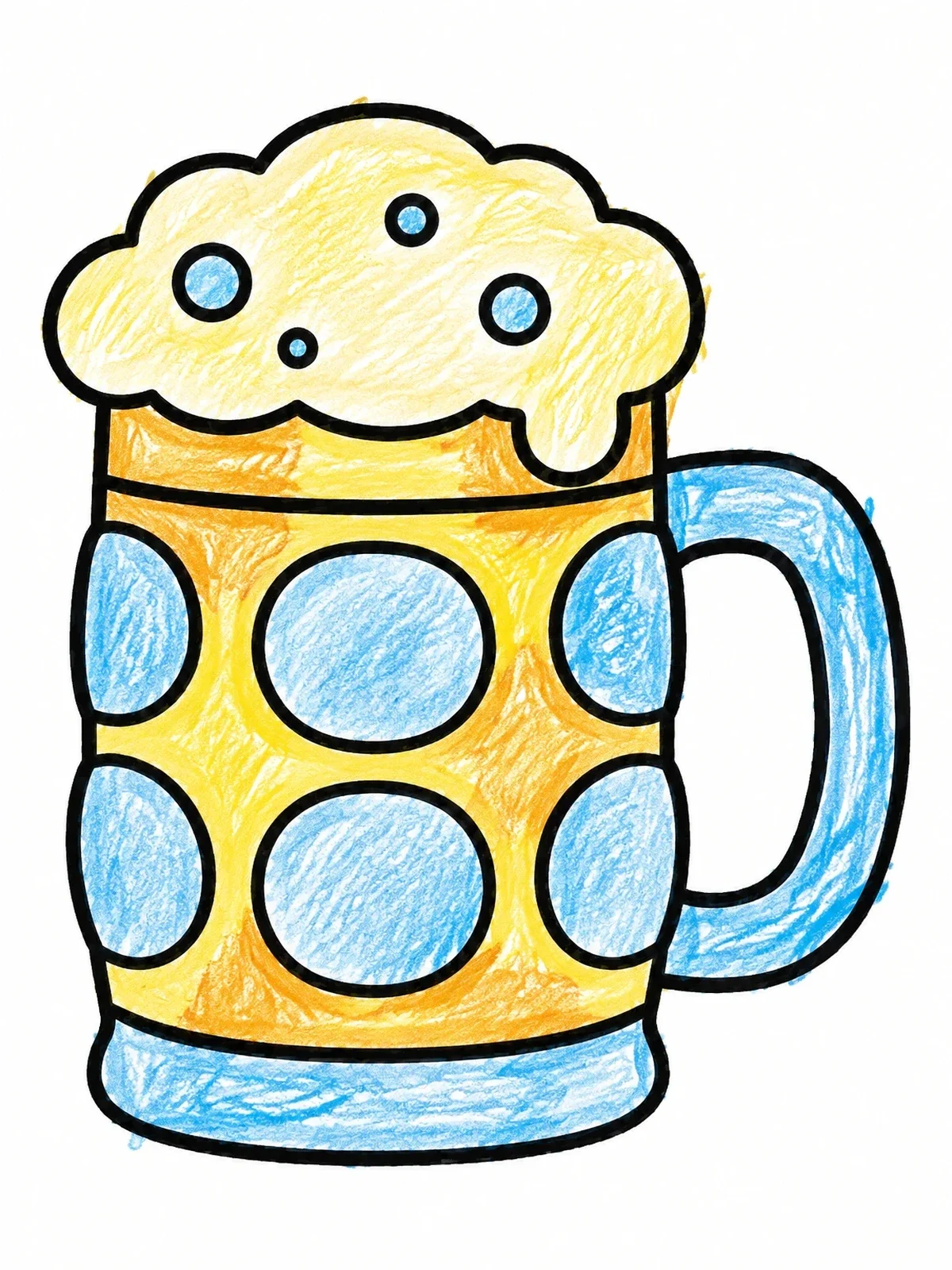 Colored example of the Dimpled Festival Glass Stein Mug coloring page