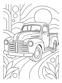 Free printable Classic 1940s Vintage Pickup Truck coloring page