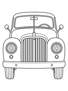 Free printable Front View Of Vintage Pickup Truck coloring page