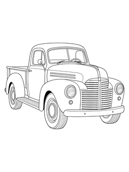 Free printable Classic 1940s Vintage Pickup Truck coloring page