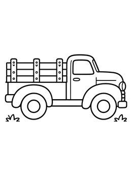 Free printable Vintage Stake Bed Pickup Truck coloring page
