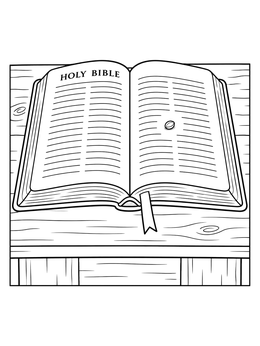 Free printable Open Bible With Mustard Seed coloring page