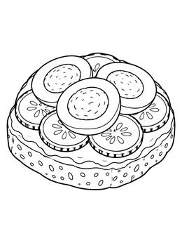 Free printable Open Face Sandwich With Egg And Cucumber coloring page
