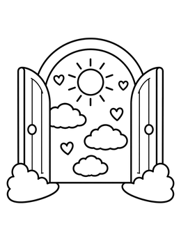 Free printable Open Gates To Heavenly Sky coloring page