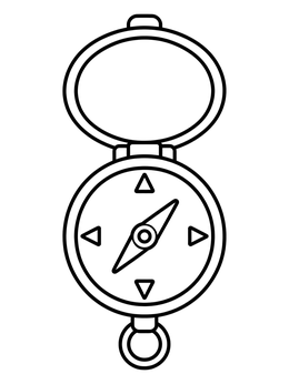 Free printable Open Military Field Compass coloring page