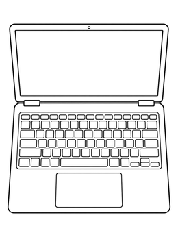 Free printable Open Modern Laptop Computer coloring page