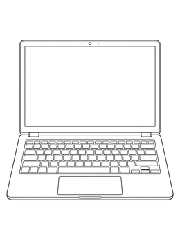 Free printable Open Modern Laptop Front View coloring page