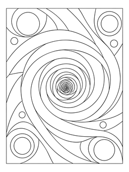 Free printable Abstract Swirling Vortex Tunnel coloring page
