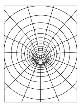 Free printable Curving Geometric Grid Vortex coloring page