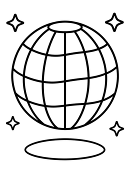Free printable Floating 3d Wireframe Sphere coloring page