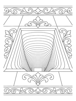 Free printable Geometric Floor Depth Illusion coloring page