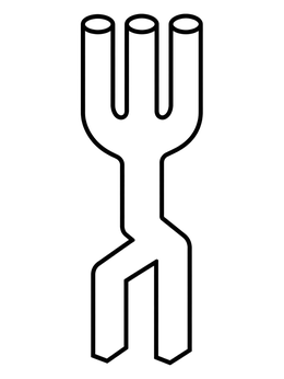 Free printable Impossible Blivet Fork Illusion coloring page