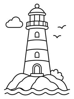 Free printable Oregon Coast Beacon Lighthouse coloring page