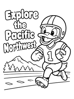 Free printable Pacific Northwest Football Duck Mascot coloring page
