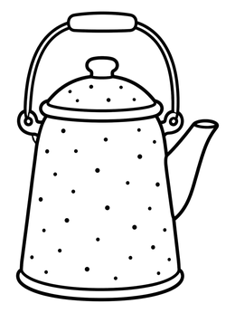 Free printable Campfire Coffee Pot coloring page