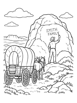 Free printable Carving Names At Independence Rock coloring page