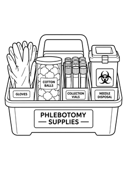 Free printable Organized Phlebotomy Supplies Caddy coloring page