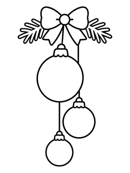 Free printable Hanging Baubles With Big Bow coloring page