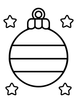 Free printable Striped Holiday Bauble With Stars coloring page