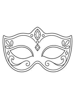 Free printable Ornate Carnival Masquerade Mask coloring page
