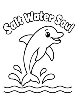 Free printable Salt Water Soul Leaping Dolphin coloring page