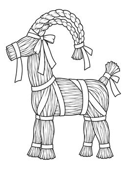 Free printable Traditional Straw Yule Goat coloring page
