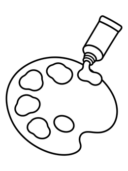 Free printable Paint Tube And Artist Palette coloring page