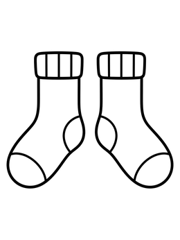 Free printable Pair Of Blank Cozy Socks coloring page