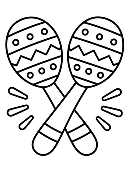 Free printable Pair Of Crossed Patterned Maracas coloring page