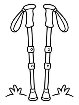 Free printable Pair Of Hiking Trekking Poles coloring page