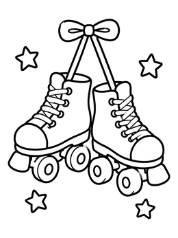 Free printable Pair Of Quad Roller Skates coloring page