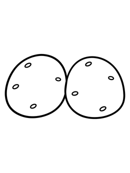 Free printable Pair Of Round Potatoes coloring page