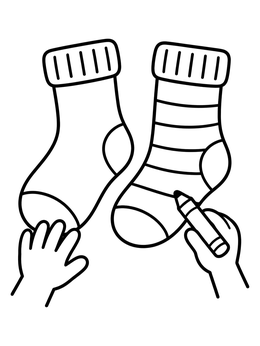 Free printable Pair Of Cozy Socks With Crayon coloring page