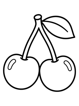 Free printable Pair Of Sweet Cherries With Leaf coloring page