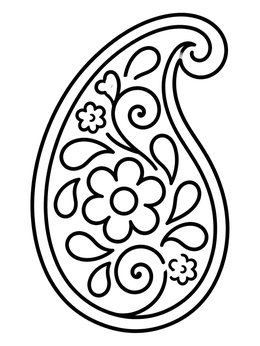 Free printable Paisley Drop Swirl Pattern coloring page