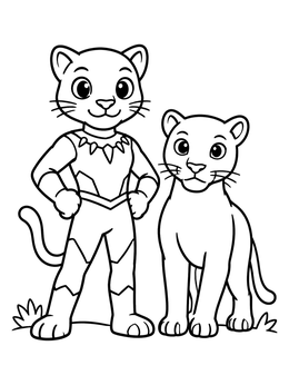Free printable Panther Superhero And Big Cat Friend coloring page
