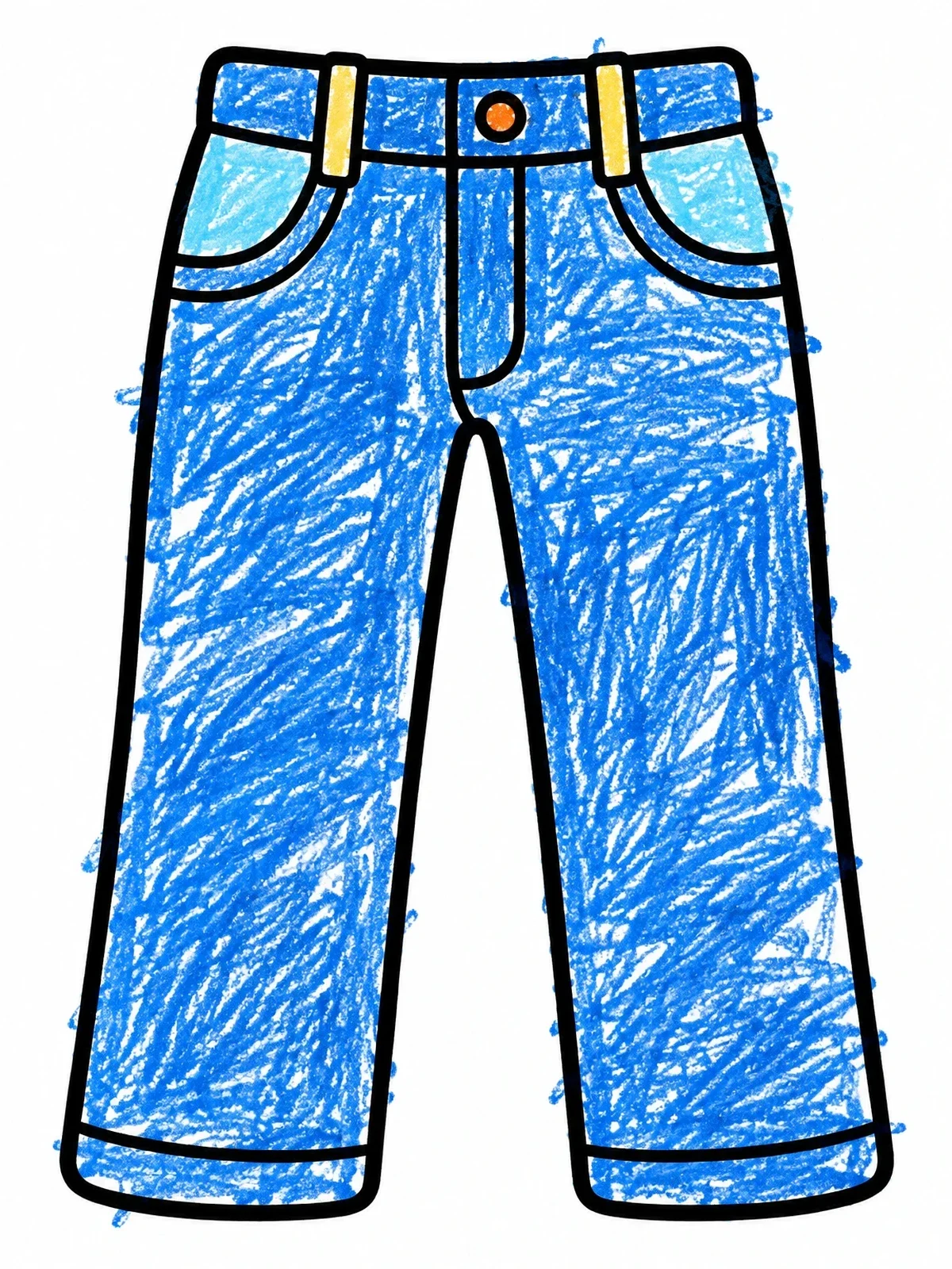 Colored example of the Classic Blue Jeans For Kids coloring page