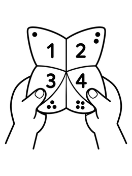 Free printable Paper Fortune Teller In Hands coloring page