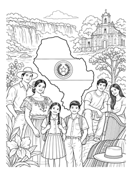 Free printable Paraguay Map, Culture, And Family coloring page