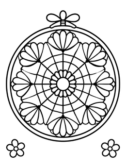 Free printable Paraguayan Nanduti Lace Hoop coloring page