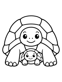 Free printable Parent And Baby Desert Tortoise coloring page