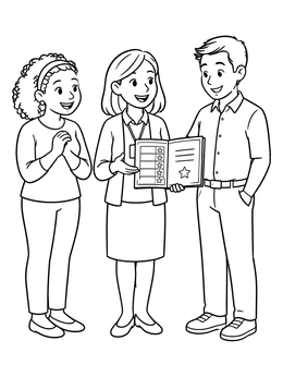 Free printable Parent Teacher Conference With Report Card coloring page