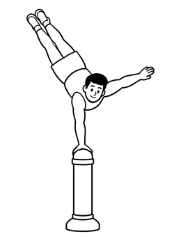 Free printable One Arm Handstand On A Street Post coloring page