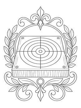 Free printable Precision Jump Target With Flourishes coloring page