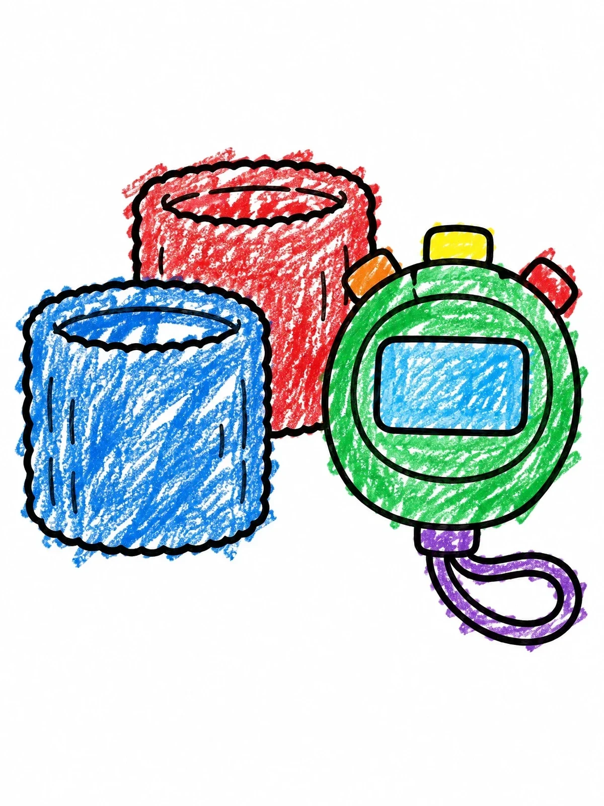 Colored example of the Sports Wristbands And Digital Stopwatch coloring page