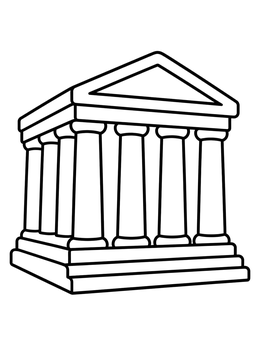 Free printable Simple Ancient Greek Temple coloring page