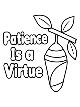 Free printable Chrysalis On Twig With Quote coloring page