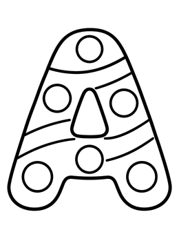 Free printable Patterned Bubble Letter A coloring page