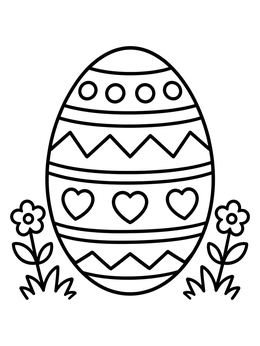 Free printable Patterned Easter Egg In The Grass coloring page