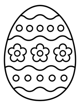 Free printable Patterned Easter Egg With Flowers coloring page